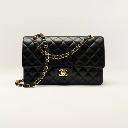 ac Rabat Classique Chanel en Cuir d'Agneau Noir