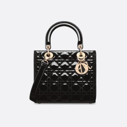 Sac Lady Dior Medium en Cuir Cannage Noi